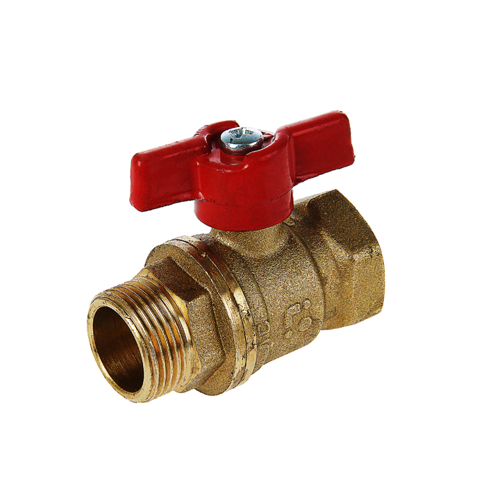 Кран шаровой "БАЗ" 11б27п1 А31/1, PN 16, внутренняя/наружная резьбя 3/4", бабочка