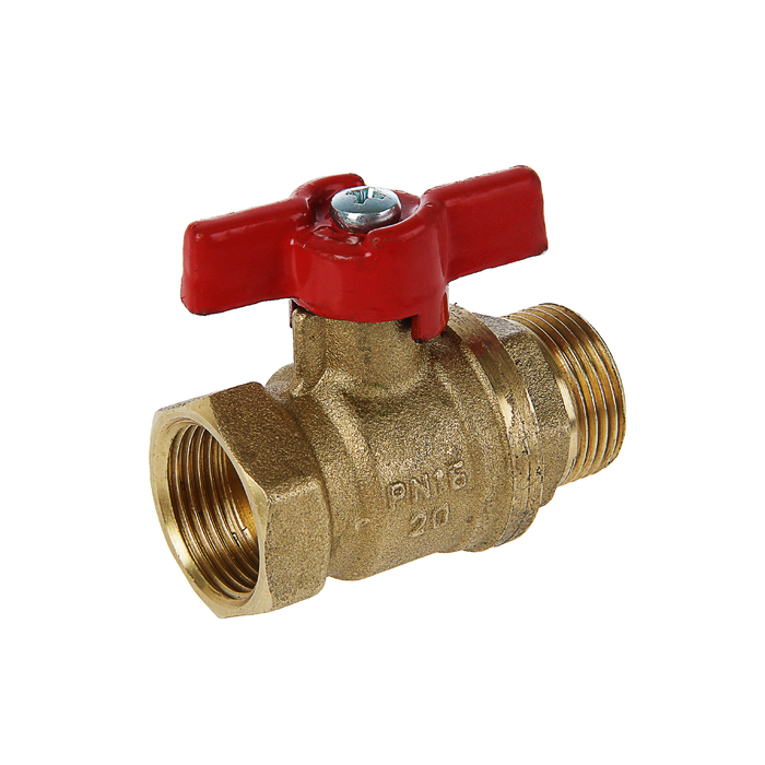 Кран шаровой "БАЗ" 11б27п1 А31/1, PN 16, внутренняя/наружная резьбя 3/4", бабочка