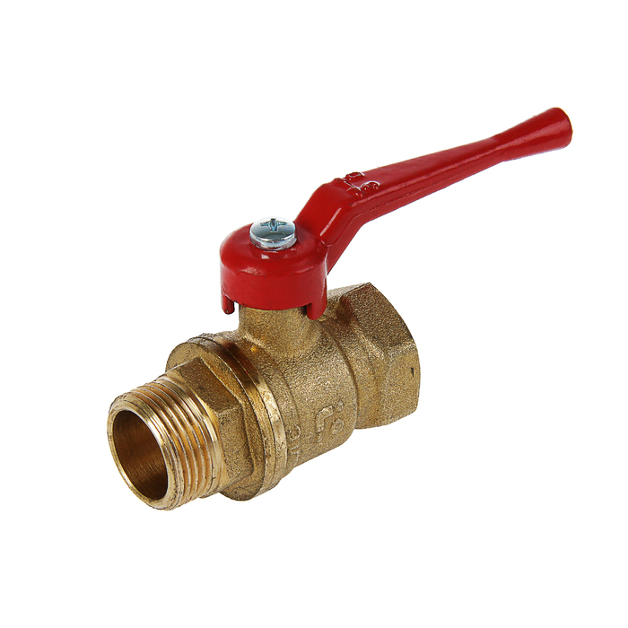 Кран шаровой "БАЗ" 11б27п1 А31, PN 16, внутренняя/наружная резьбя 3/4", рычаг