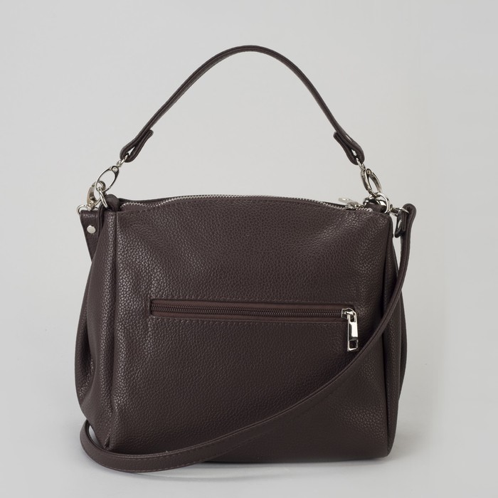 Сумка женская, отдел на молнии, наружных кармана, регулируемый ремень, цвет коричневый