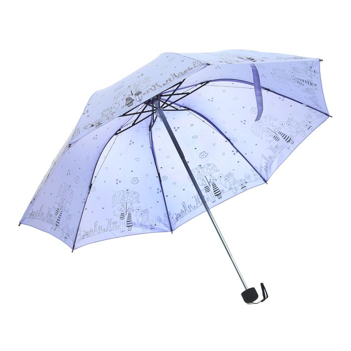 Зонт механический "Прогулка влюблённых", R=56,5см, цвет бледно-сиреневый