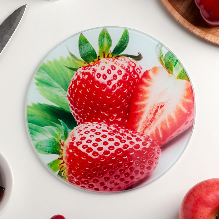 Доска разделочная d=20 см "Сладкая клубничка"