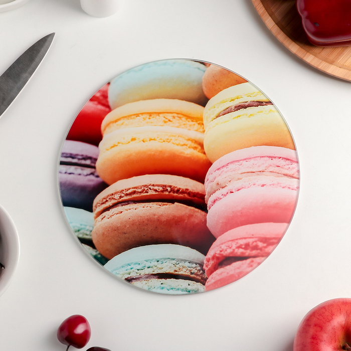 Доска разделочная d=20 см "Макаруны"