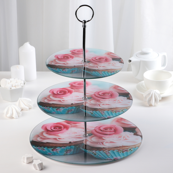 Блюдо 3 яруса "Маффин" 25/20 см