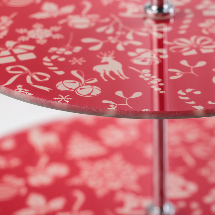 Блюдо 3 яруса "Новый год" 25/20 см