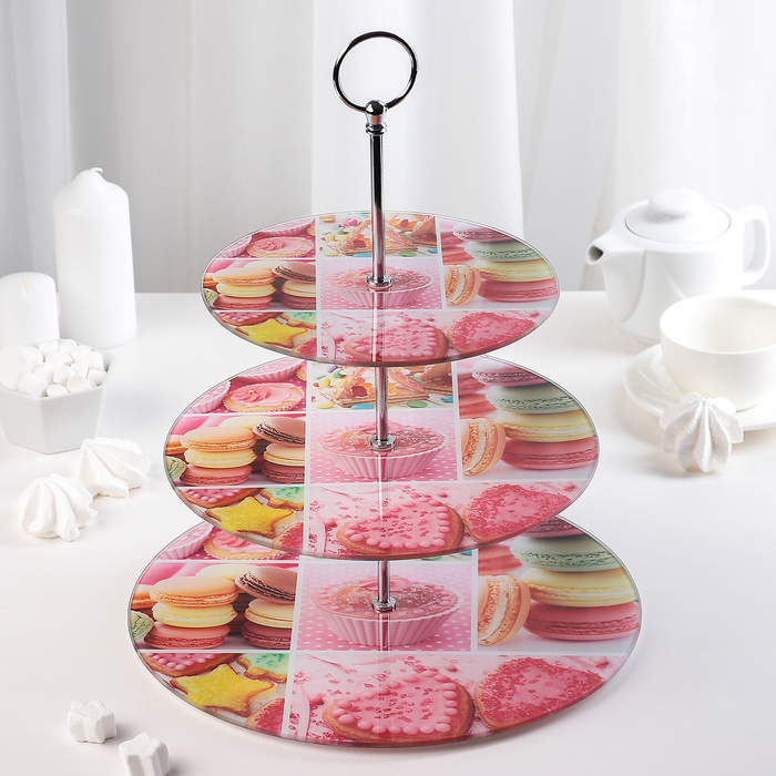 Блюдо 3 яруса "Сладости" 25/20  см