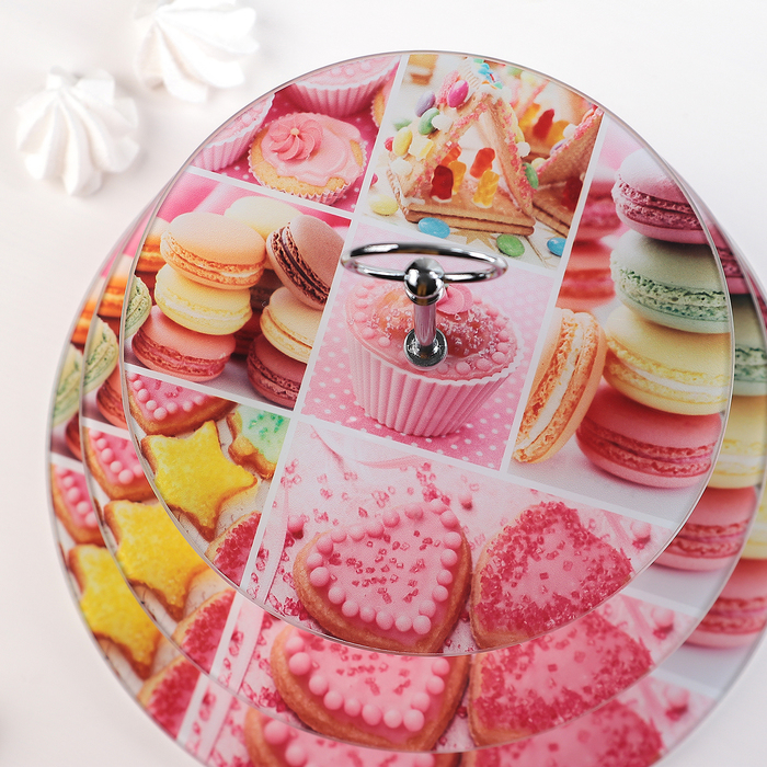 Блюдо 3 яруса "Сладости" 25/20 см