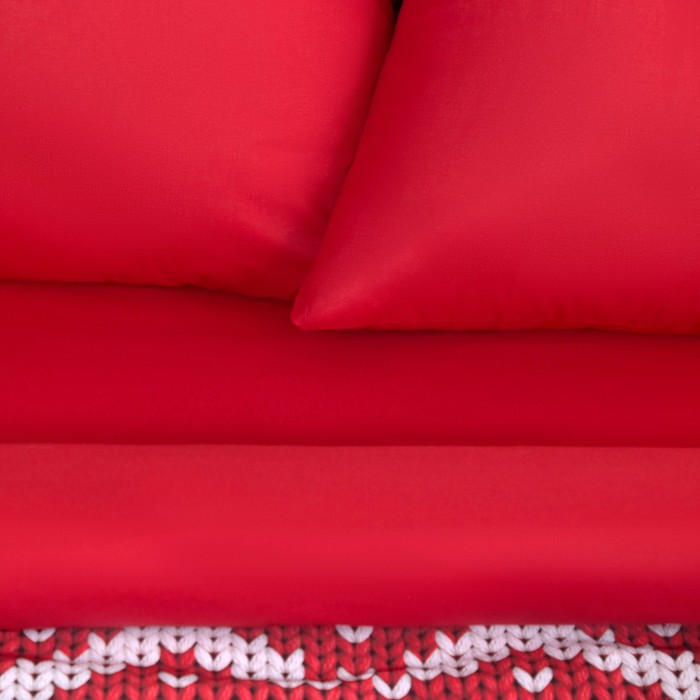 Постельное бельё "Этель" 2 сп Новогодняя вязка 175 х 215 см, 200 х 220 см, 70 х 70 см - 2 шт, поплин