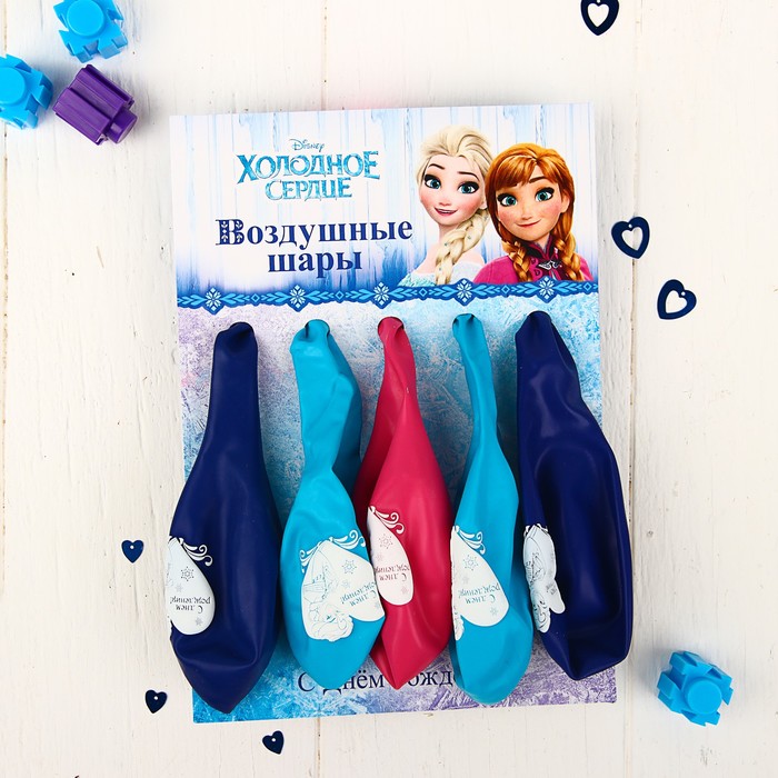 Шар воздушный 12" "С Днем рождения! Эльза", Disney, 5 шт