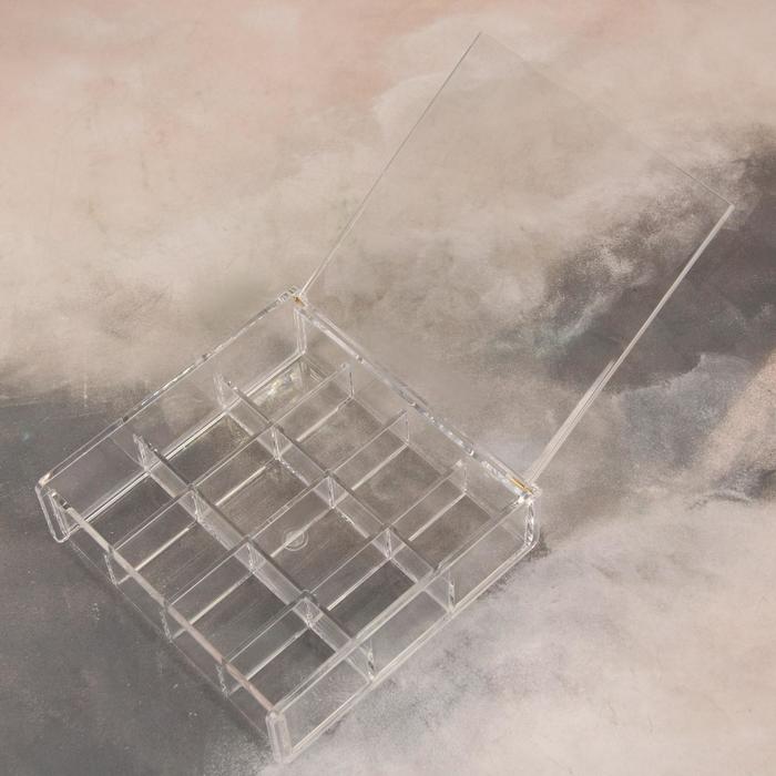 Органайзер для хранения косметических принадлежностей "Ящик", 12 секций, цвет прозрачный