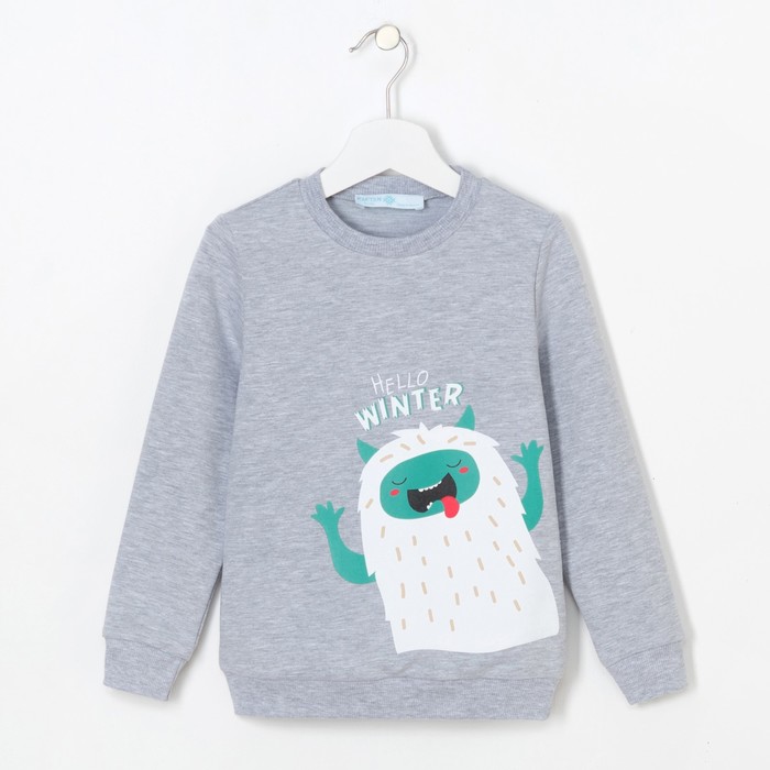Джемпер детский KAFTAN "Hello winter", серый,  рост 98-104 см (30).