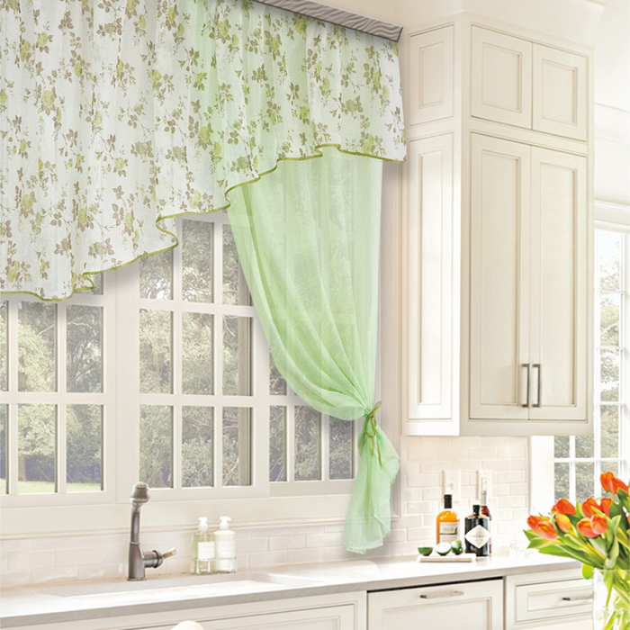 Комплект штор для кухни Witerra Византия 280х160см, св.зеленый, правая, пэ100% комплект штор для кухни witerra мальва 280х150см персик пэ100%