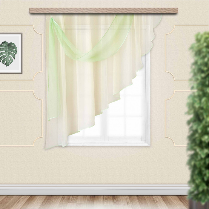 Комплект штор для кухни Весна 285х160 см, цв. шампань, левая, пэ 100%