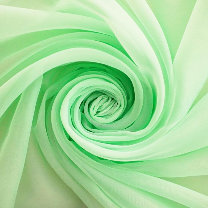 Штора вуаль однотонная 140х145 см, цв. св. зеленый, пэ 100%