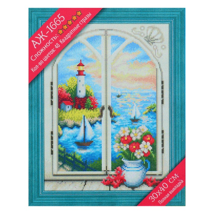 Картина стразами &quot;Маяк за окном&quot;