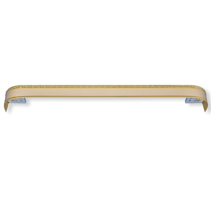 Карниз трёхрядный 200 см с декоративной планкой 7 см "Ультракомпакт. Есенин", цвет серебро тиама