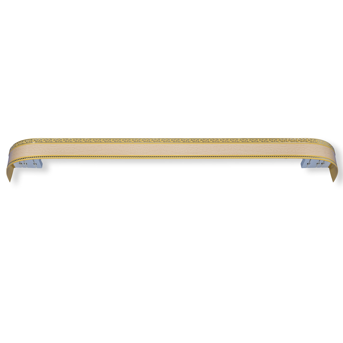 Карниз трёхрядный 360 см с декоративной планкой 7 см "Ультракомпакт. Есенин", цвет серебро тиама