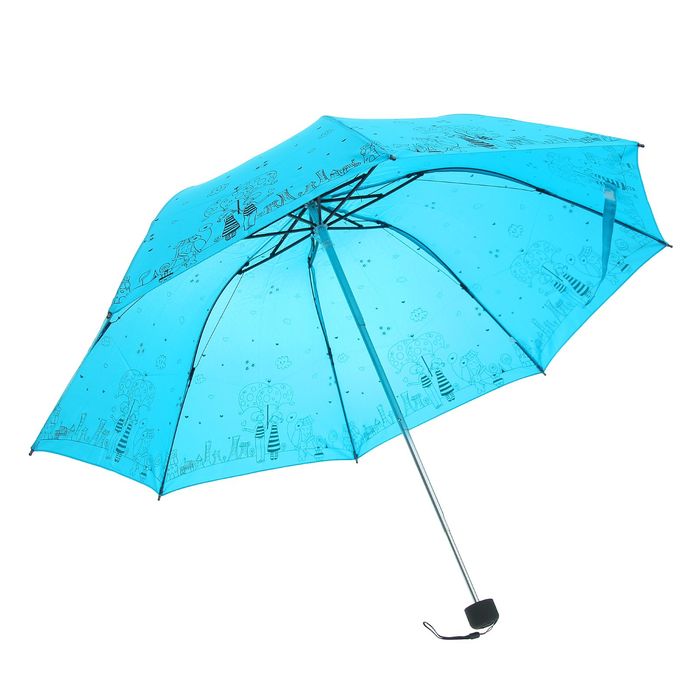 Зонт механический "Прогулка влюблённых", R=56,5см, цвет голубой