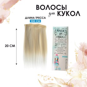Волосы - тресс для кукол «Прямые» длина волос: 20 см, ширина: 100 см, №LSA005