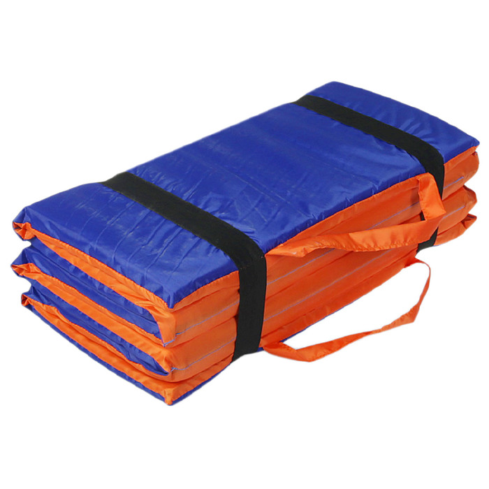 Мат для фитнеса упругий складной,1500х500х20 мм, оксфорд, цвет оранжевый/синий