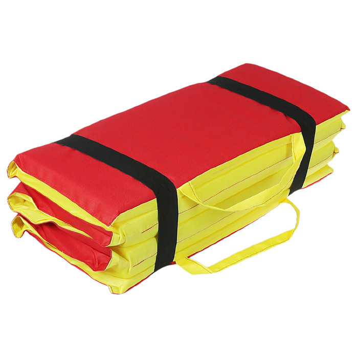 Мат для фитнеса упругий складной, 1500х500х20 мм, оксфорд, цвет жёлтый/красный