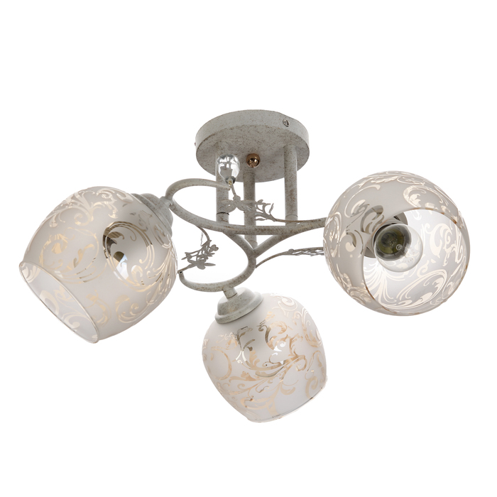 Люстра "Каскад" 3xE27 60Вт белый-золото