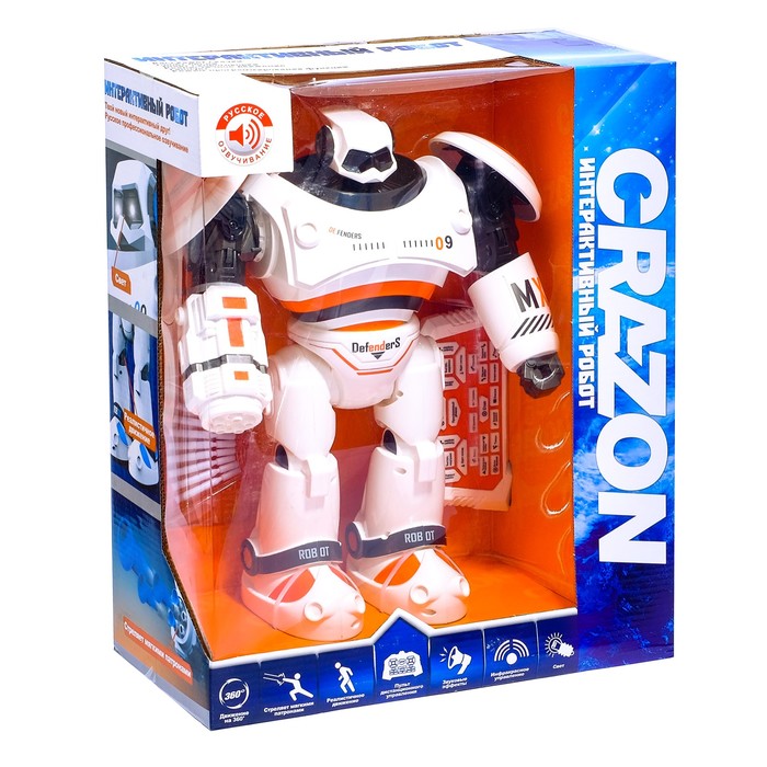 Робот радиоуправляемый CRAZON, ходит, стреляет, световые эффекты, русская озвучка