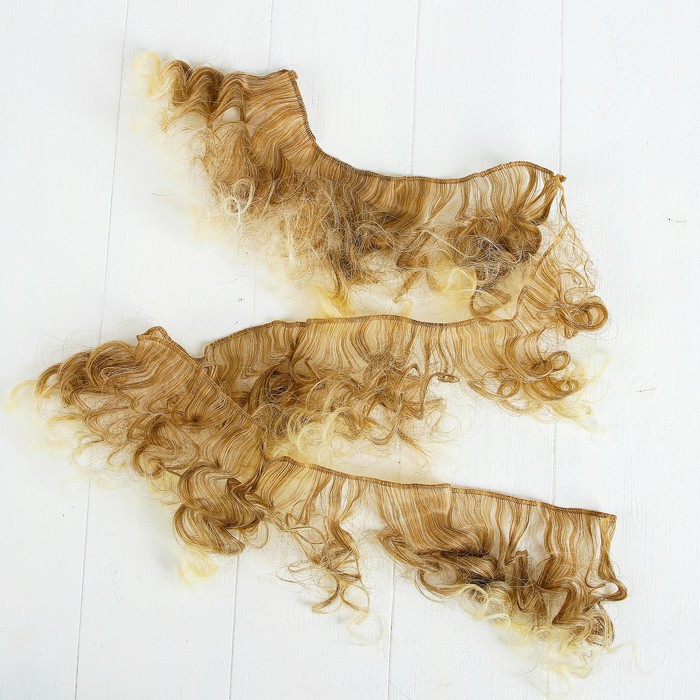 Волосы - тресс для кукол "Кудри" длина волос 15 см, ширина 100 см, №LSA051