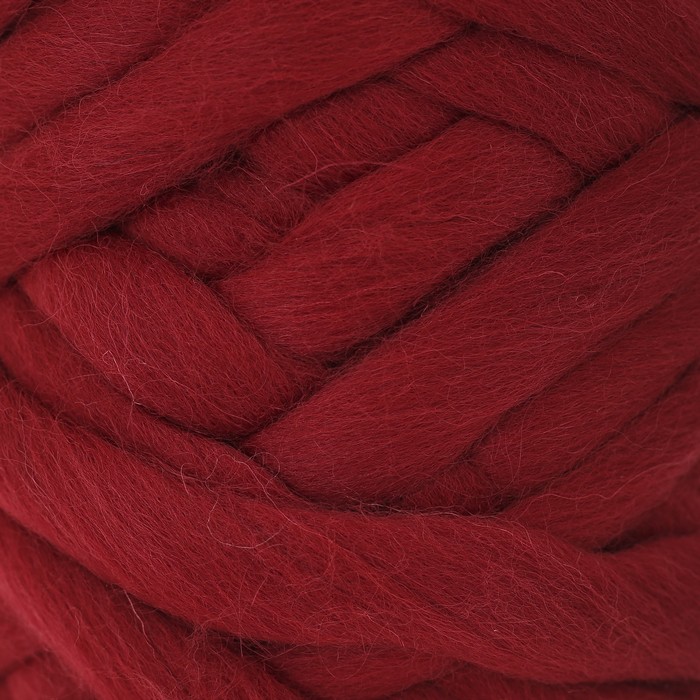Пряжа "Супер толстая" 100% крученая п/тонкая шерсть 40м/500гр (091 вишня)