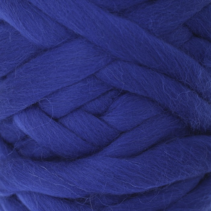 Пряжа "Супер толстая" 100% крученая п/тонкая шерсть 40м/500гр (019 василек)