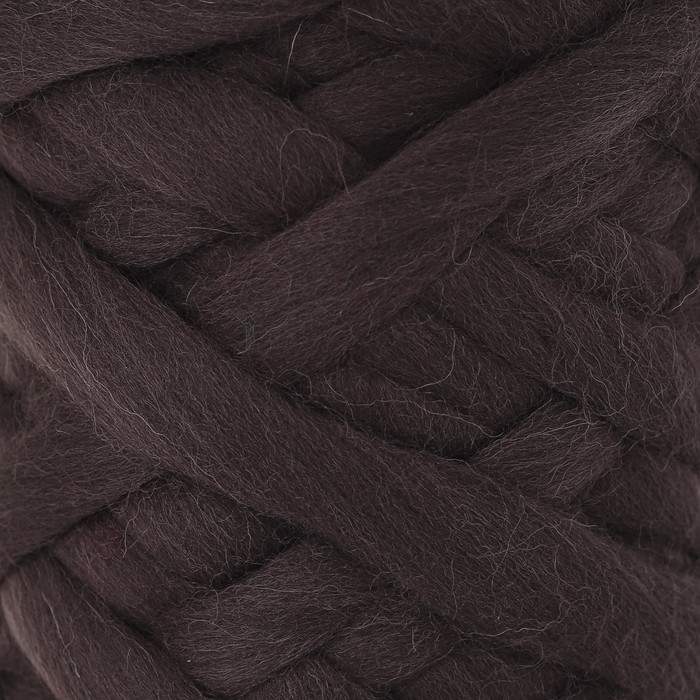 Пряжа "Супер толстая" 100% крученая п/тонкая шерсть 40м/500гр (233 кофе)