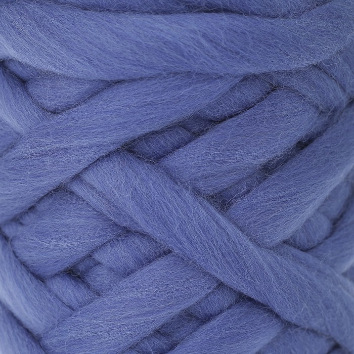 Пряжа "Супер толстая" 100% крученая п/тонкая шерсть 40м/500гр (022 джинса)