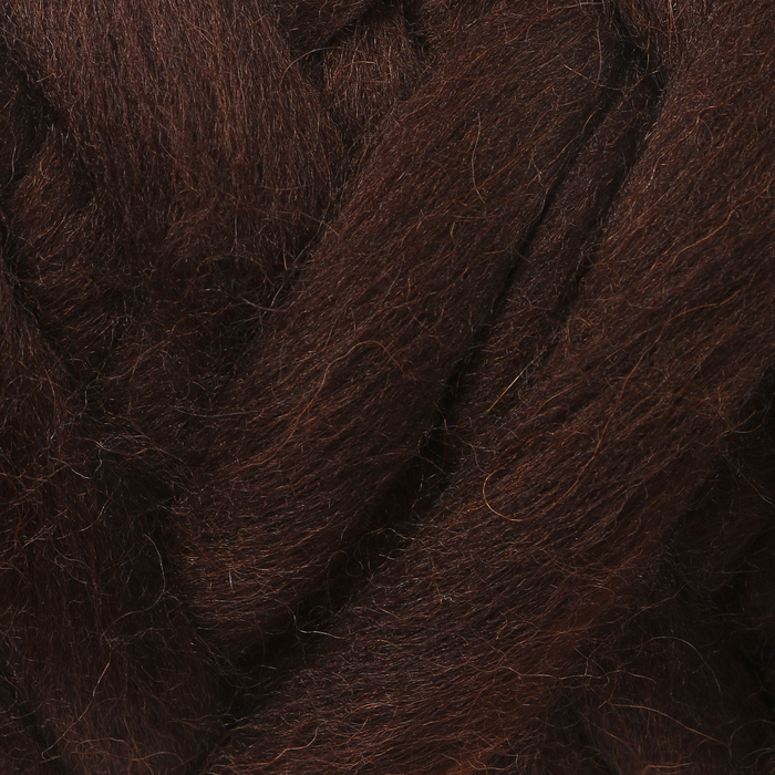 Пряжа "Супер толстая" 100% крученая п/тонкая шерсть 40м/500гр (063 шоколад)