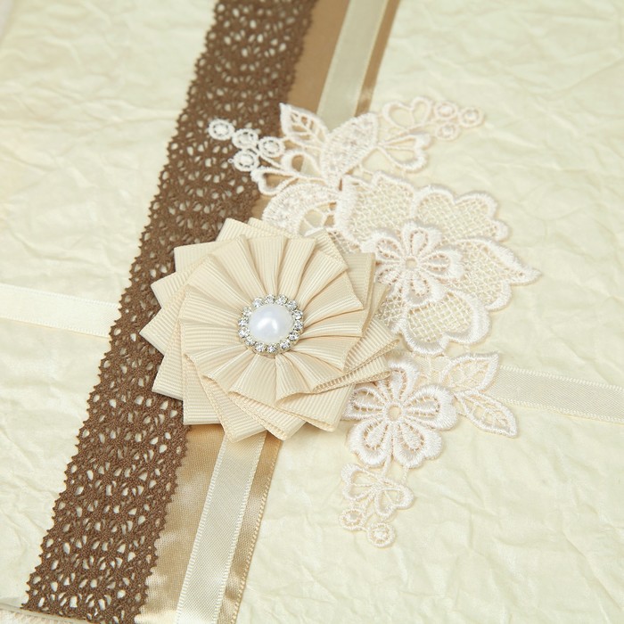 Папка для свидетельства о заключении брака "Мокко", ручной работы