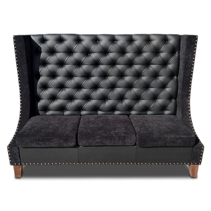 Диван «Каре», 1800 × 700 × 1300 мм, экокожа, цвет чёрный