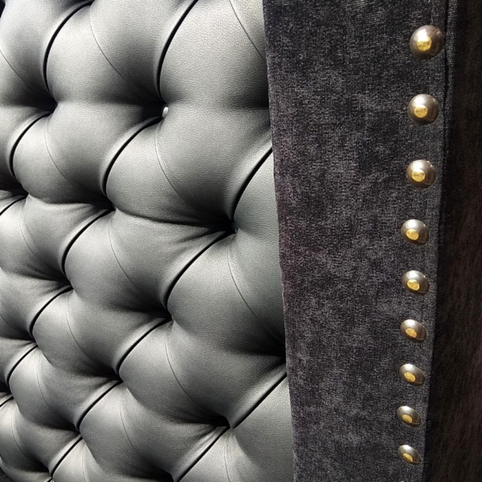 Диван «Каре», 1800 × 700 × 1300 мм, экокожа, цвет чёрный