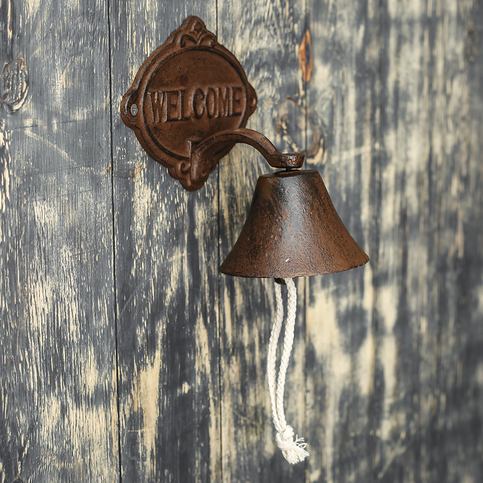 Колокол сувенирный металл "Добро пожаловать" 18х15х13 см