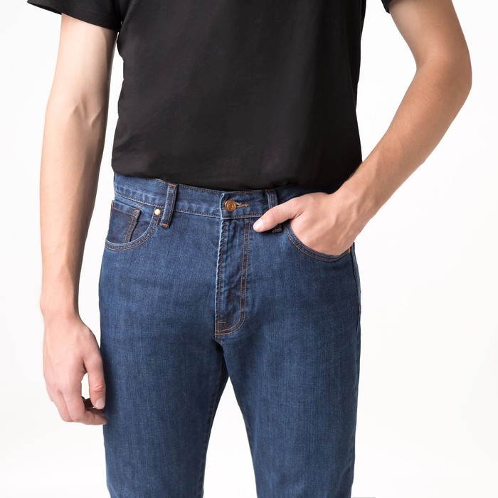 Джинсы мужские, цвет тёмно-синий, размер 34