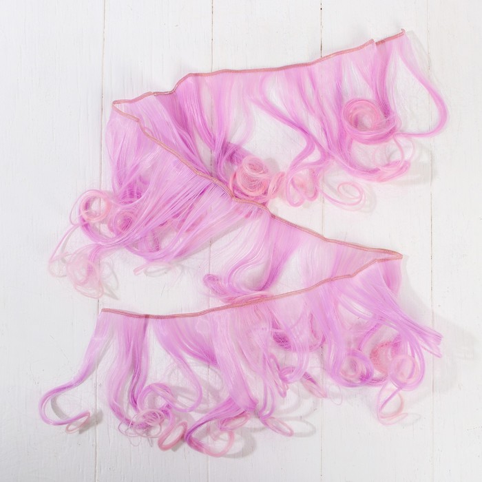 Волосы - тресс для кукол "Завитки" длина волос 15 см, ширина 100 см, №LSA024