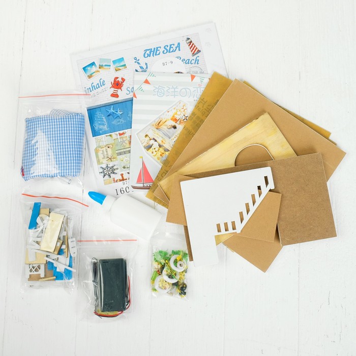 Интерьерный домик - миниатюра, своими руками "Дом на берегу моря" со светом