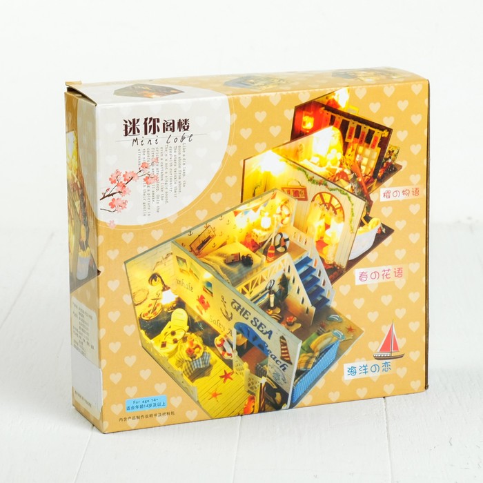 Интерьерный домик - миниатюра, своими руками "Дом девушки" со светом