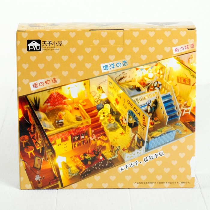 Интерьерный домик - миниатюра, своими руками "Дом девушки" со светом