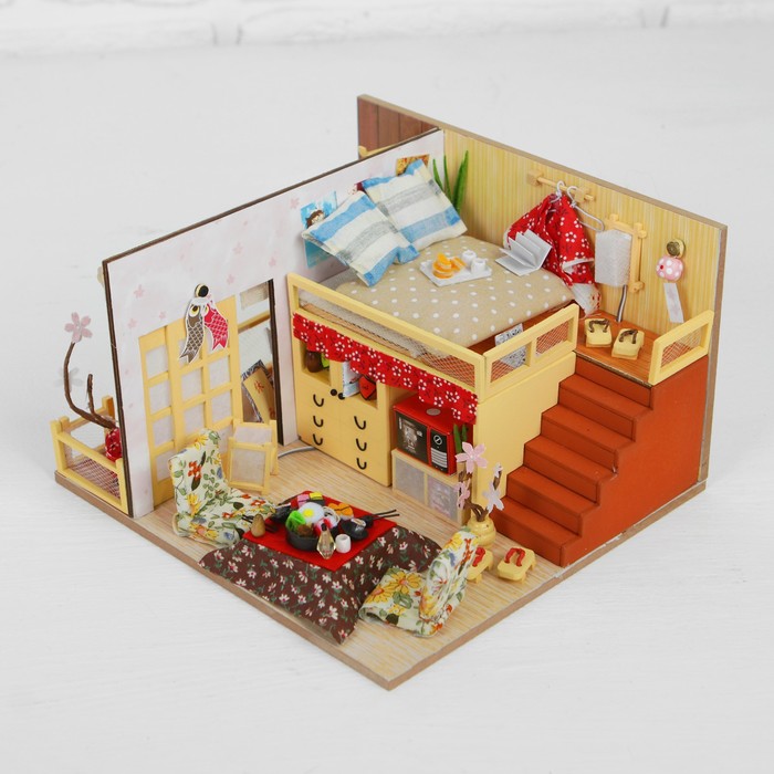 Интерьерный домик - миниатюра, своими руками "Дом в Японии" со светом