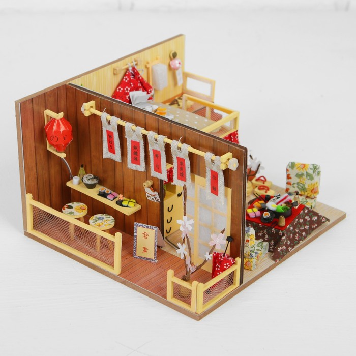 Интерьерный домик - миниатюра, своими руками "Дом в Японии" со светом