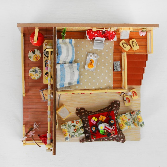 Интерьерный домик - миниатюра, своими руками "Дом в Японии" со светом