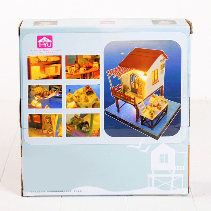 Интерьерный домик - миниатюра, своими руками "Дом на сваях" со светом