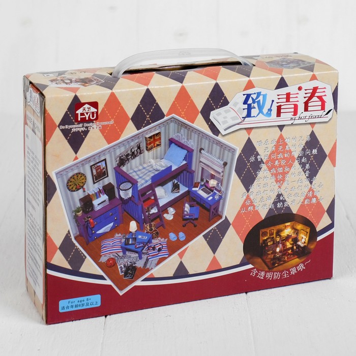 Интерьерный домик - миниатюра, своими руками "Комната для подростоков" со светом