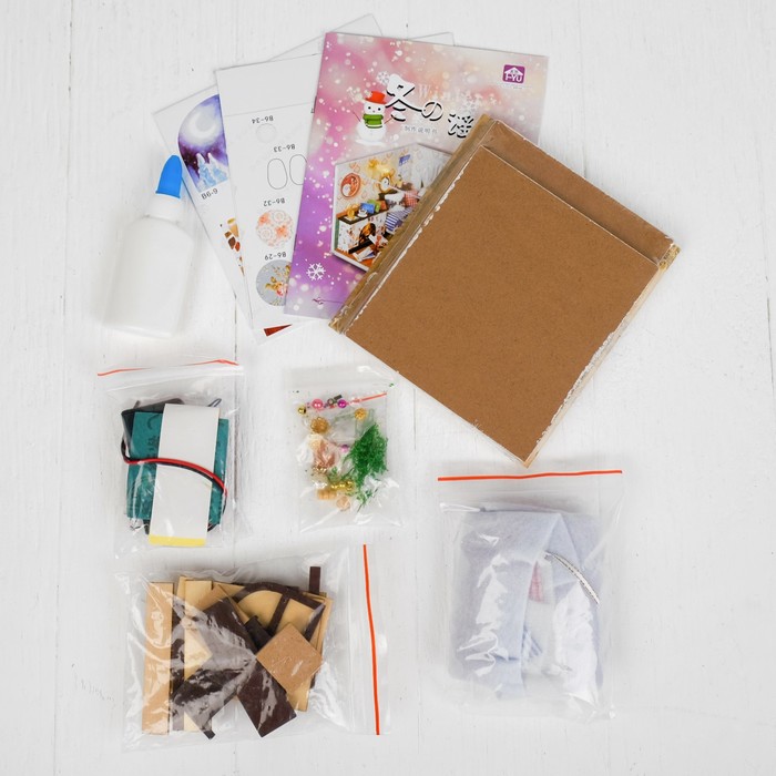 Интерьерный домик - миниатюра, своими руками "Комната с камином" со светом