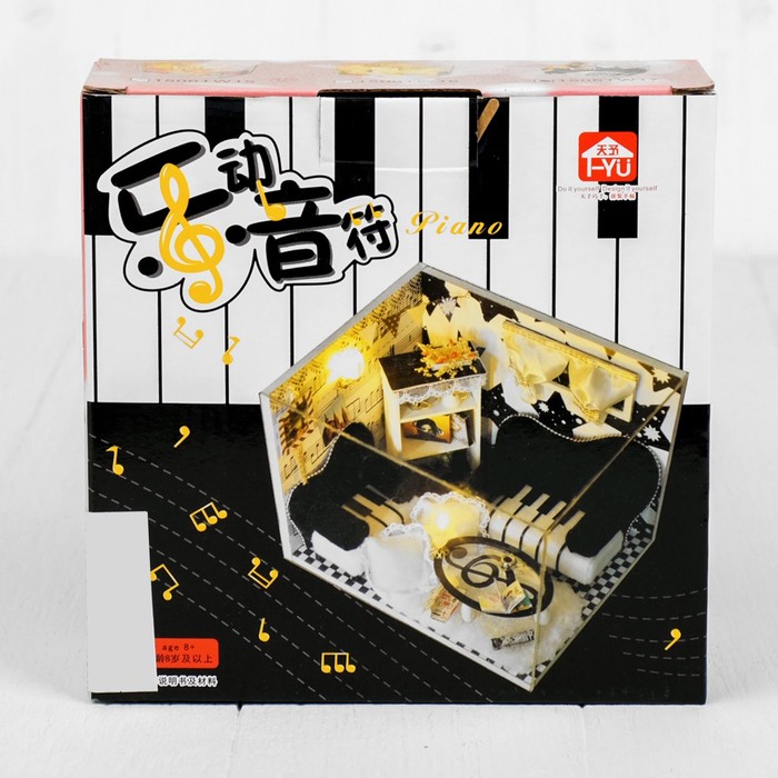 Интерьерный домик - миниатюра, своими руками "Комната в стиле поп-арт" со светом