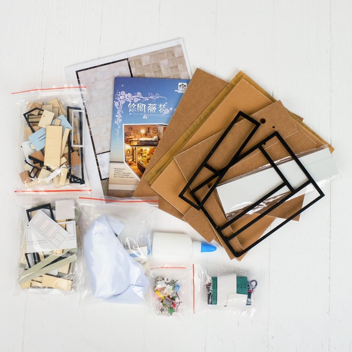 Интерьерный домик - миниатюра, своими руками "Стильная двухуровневая квартира" со светом